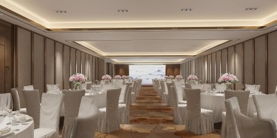 现代酒店宴会厅3D模型下载